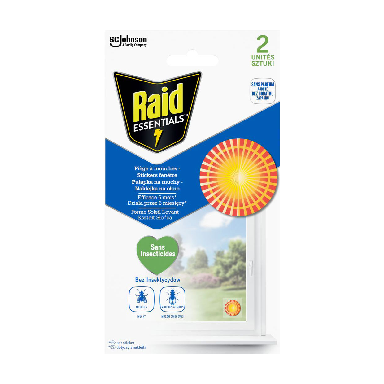 Наліпки на вікно Raid Essentials від мух, 2 шт
